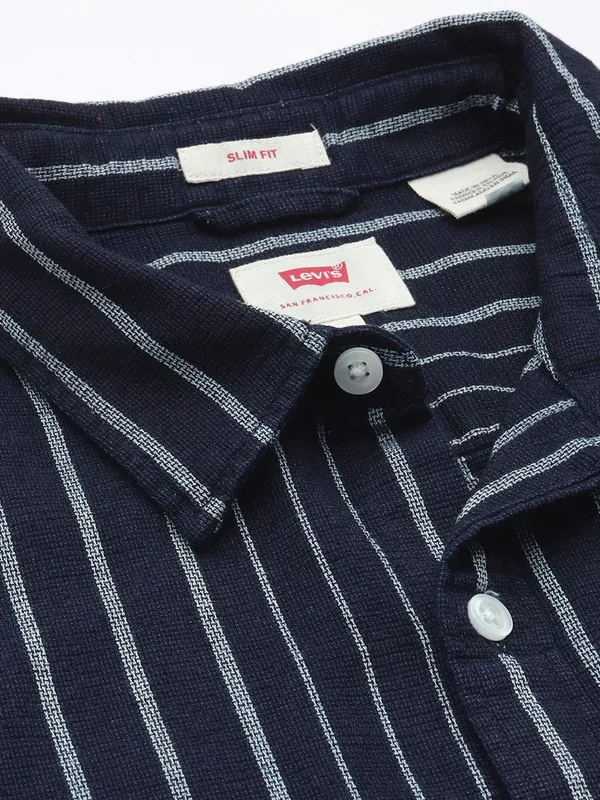 LEVIS navy striped mens casual shirt