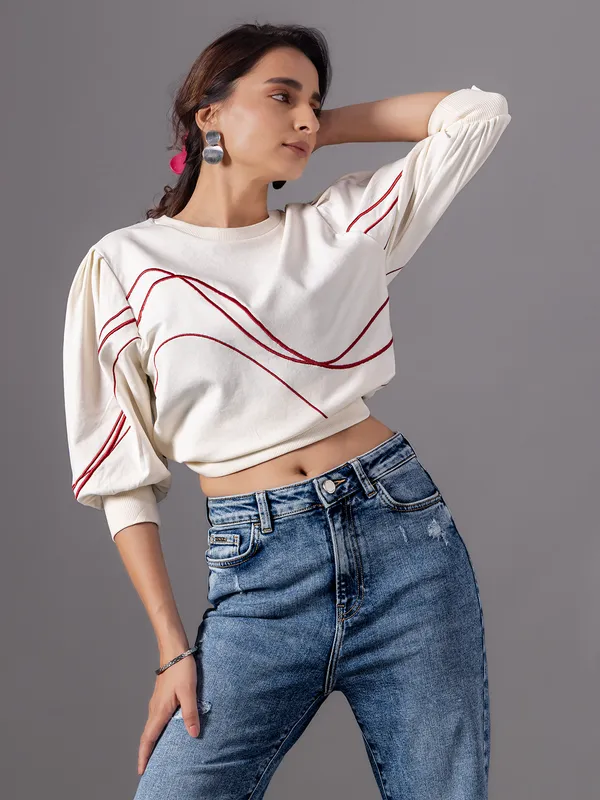 LEVIS off white cotton crop top