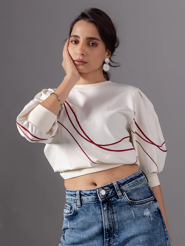 LEVIS off white cotton crop top