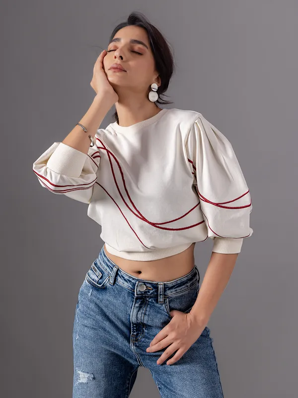 LEVIS off white cotton crop top