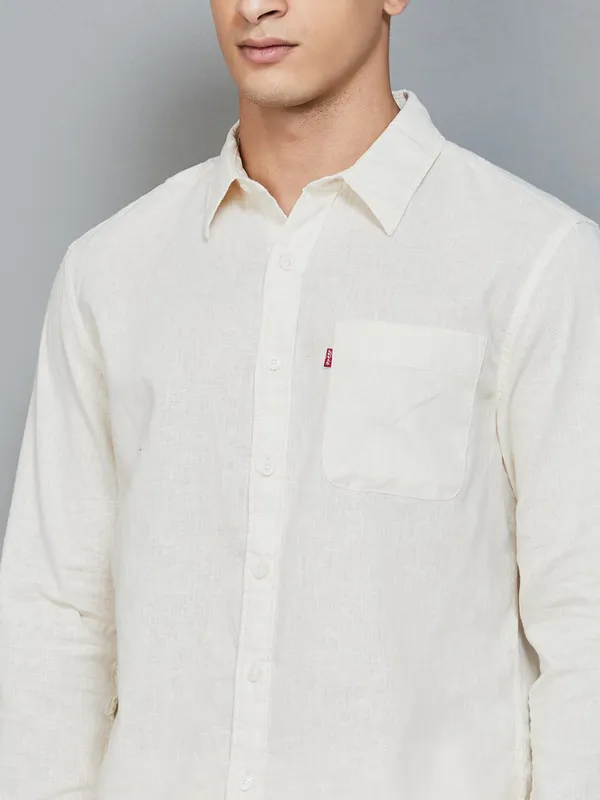 LEVIS off white plain cotton shirt