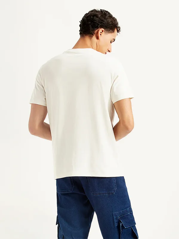 LEVIS off-white slim fit cotton t-shirt for men