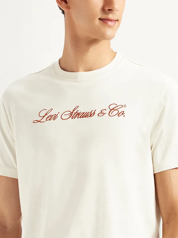 LEVIS off-white slim fit cotton t-shirt for men