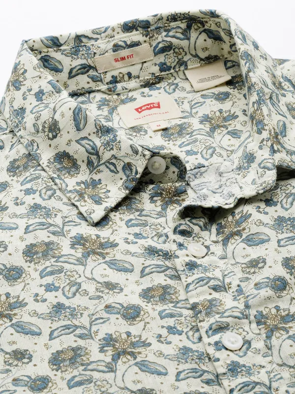 LEVIS olive printed cotton shirt