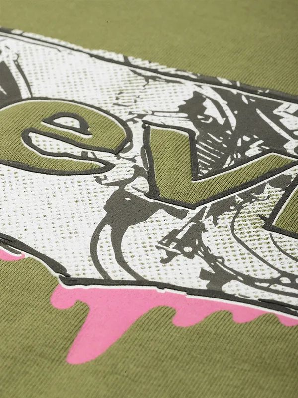 LEVIS olive printed cotton t-shirt