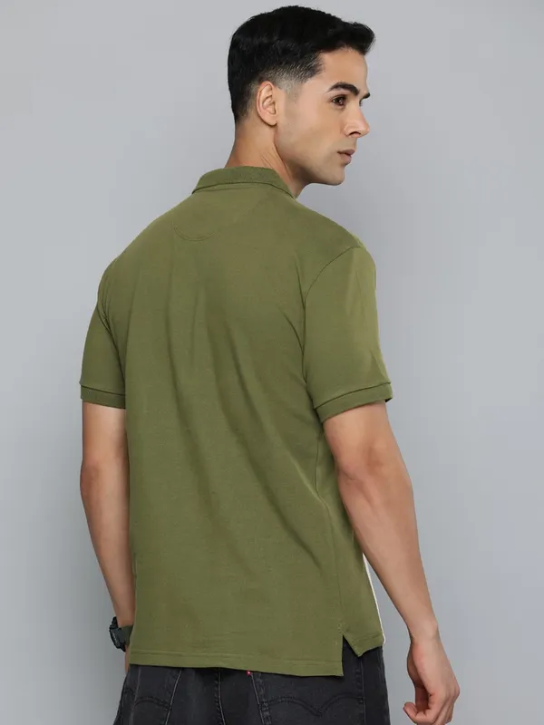 Levis olive stripe polo t shirt