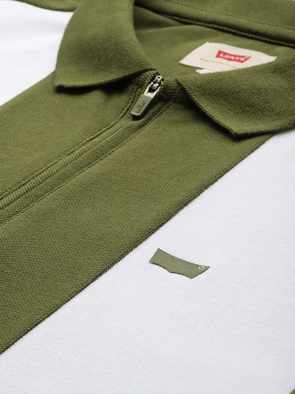 Levis olive stripe polo t shirt