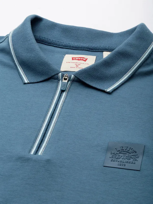 LEVIS pastel blue plain cotton t-shirt
