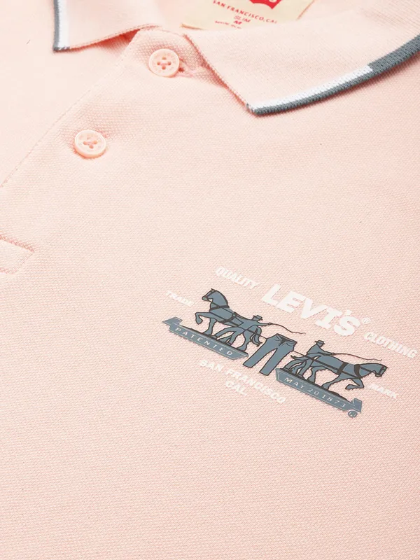 LEVIS peach printed cotton t-shirt for men