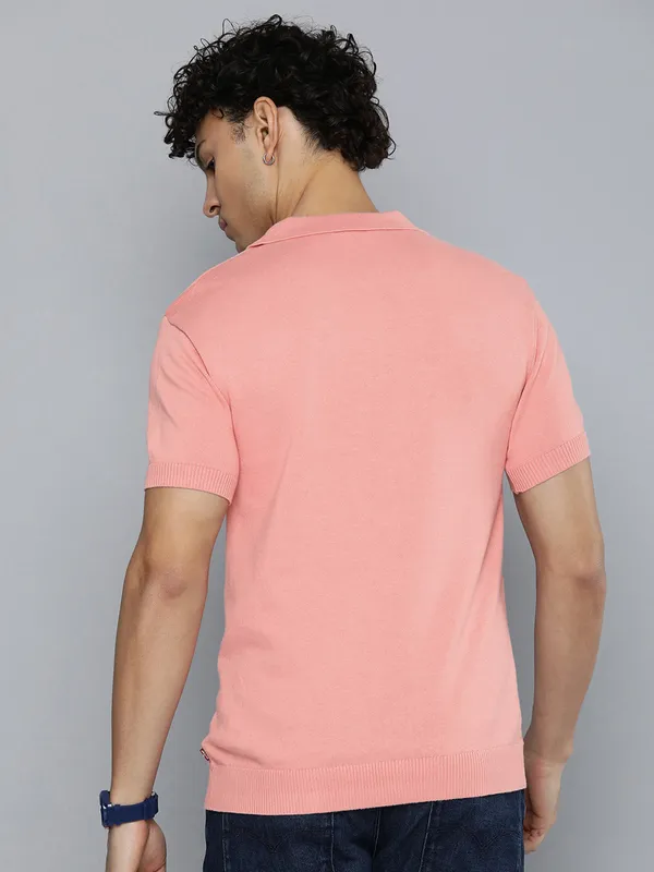 Levis pink cotton color block t-shirt