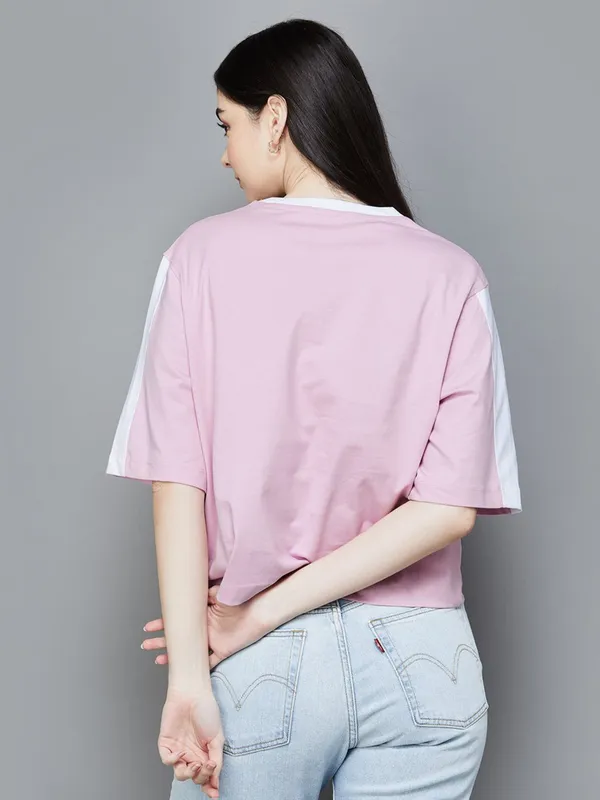 LEVIS pink cotton t-shirt for women