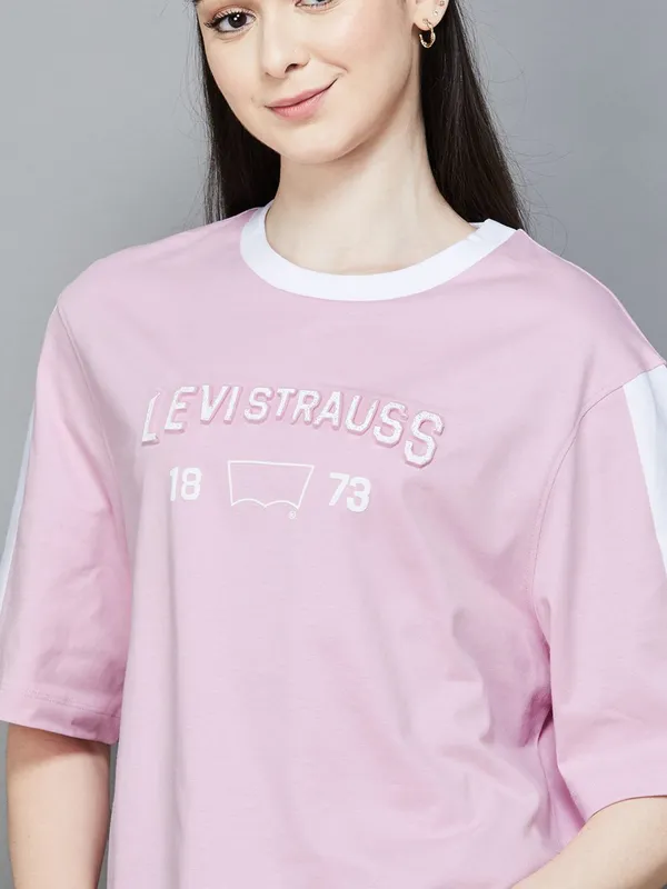 LEVIS pink cotton t-shirt for women