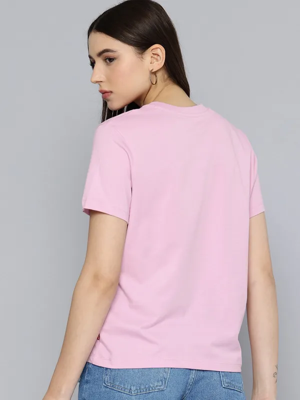 LEVIS pink printed cotton t-shirt