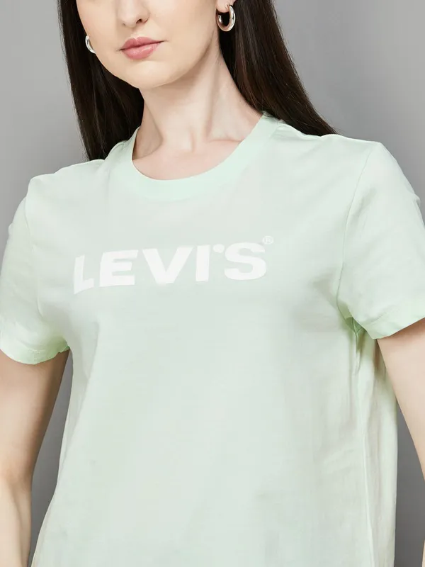 LEVIS pista green cotton t-shirt