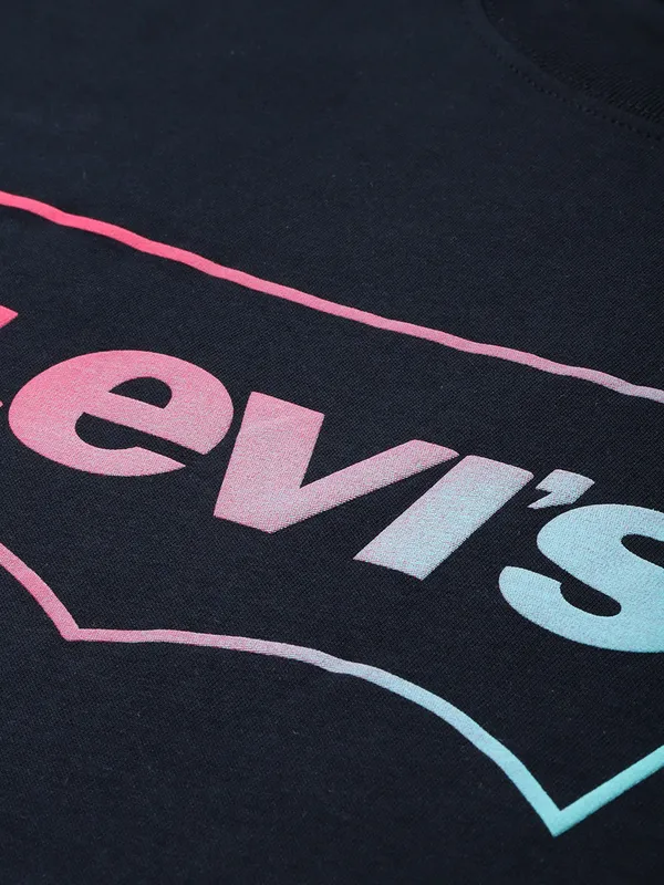 LEVIS plain black cotton slim fit t-shirt