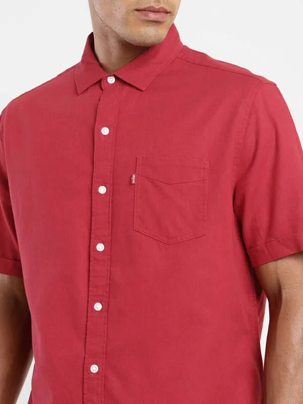 Levis plain cotton red shirt