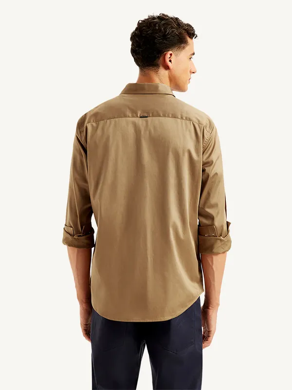 LEVIS plain khakhi cotton shirt for men