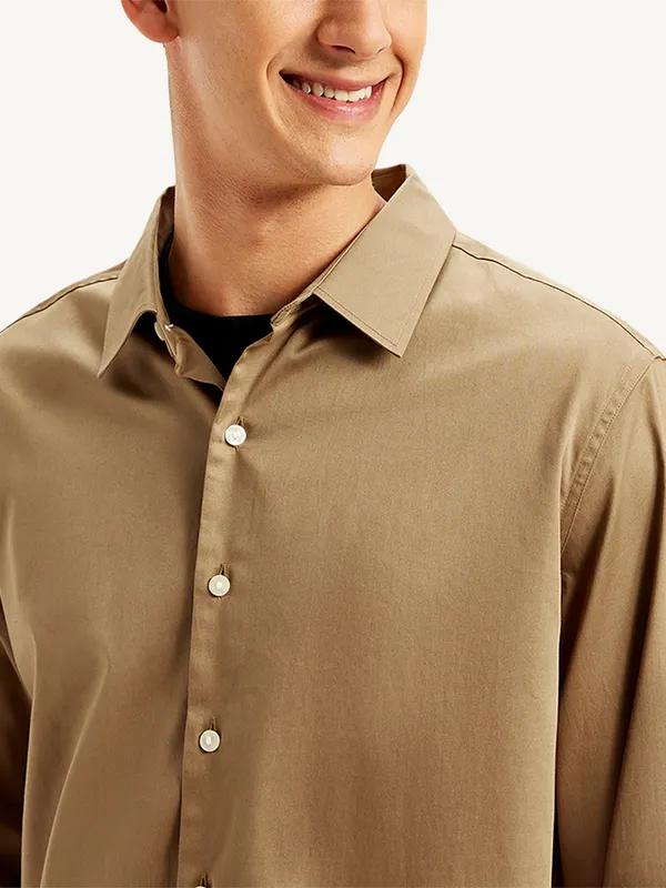 LEVIS plain khakhi cotton shirt for men