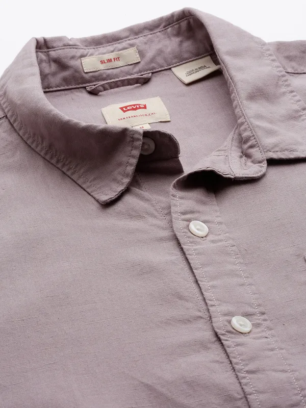 LEVIS plain mauve purple cotton shirt