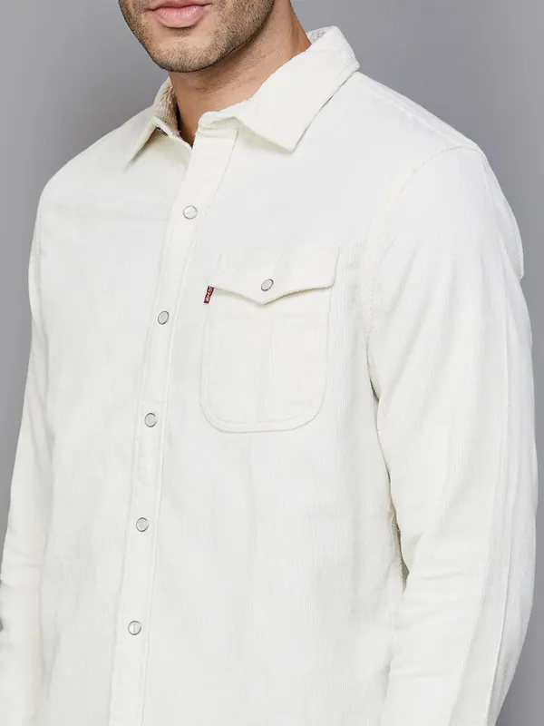 LEVIS plain off-white cotton shirt