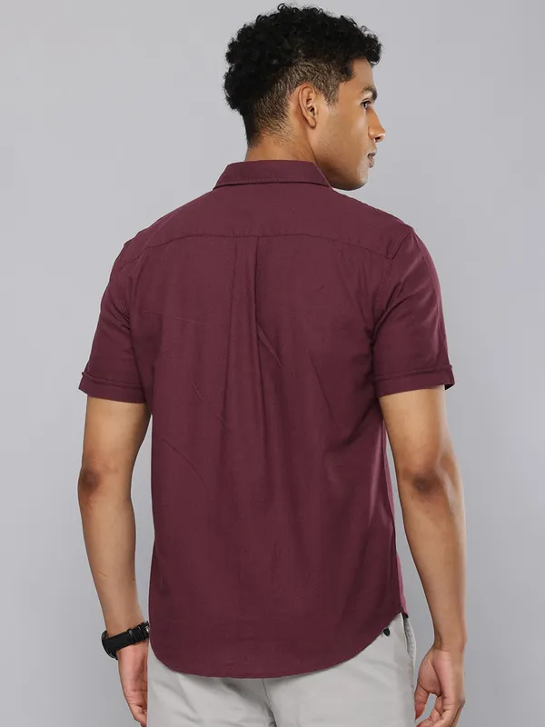 LEVIS plain wine cotton shirt