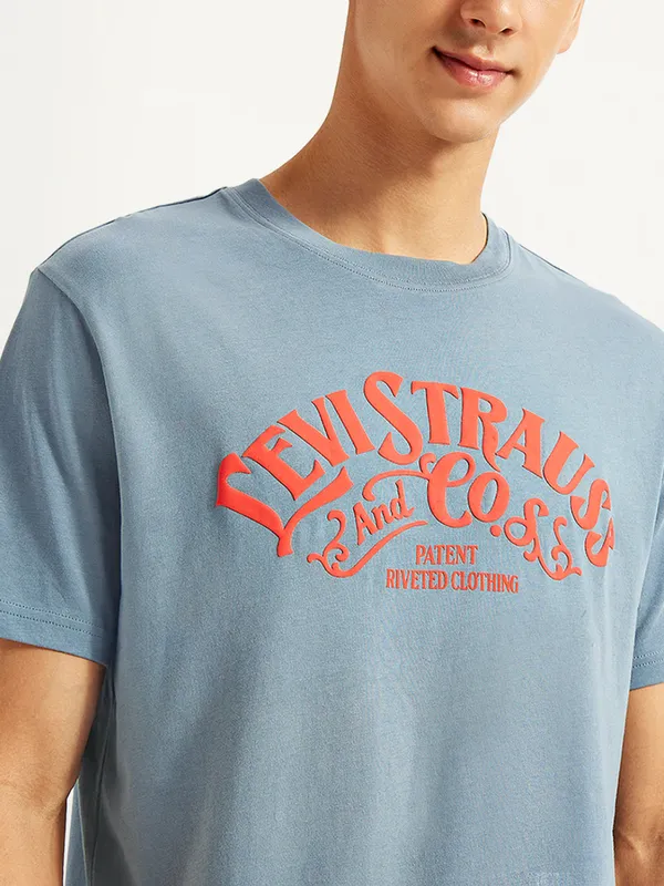 LEVIS powder blue slim fit cotton t-shirt for men