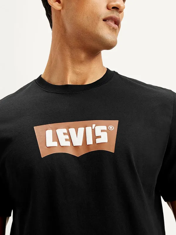 LEVIS printed black slim fit cotton t-shirt