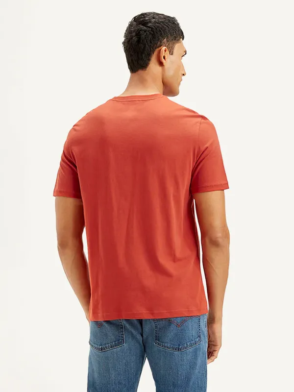 LEVIS printed bright red cotton t-shirt for men