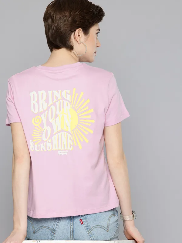 LEVIS printed lavender cotton t-shirt