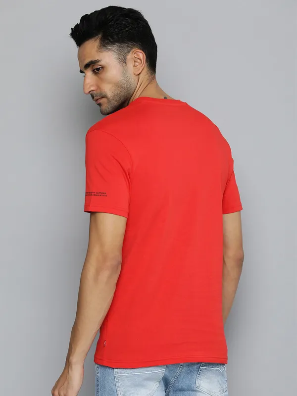 Levis printed red cotton t shirt