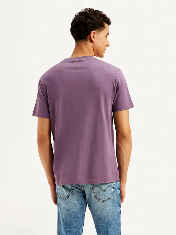 LEVIS purple printed cotton slim fit t-shirt