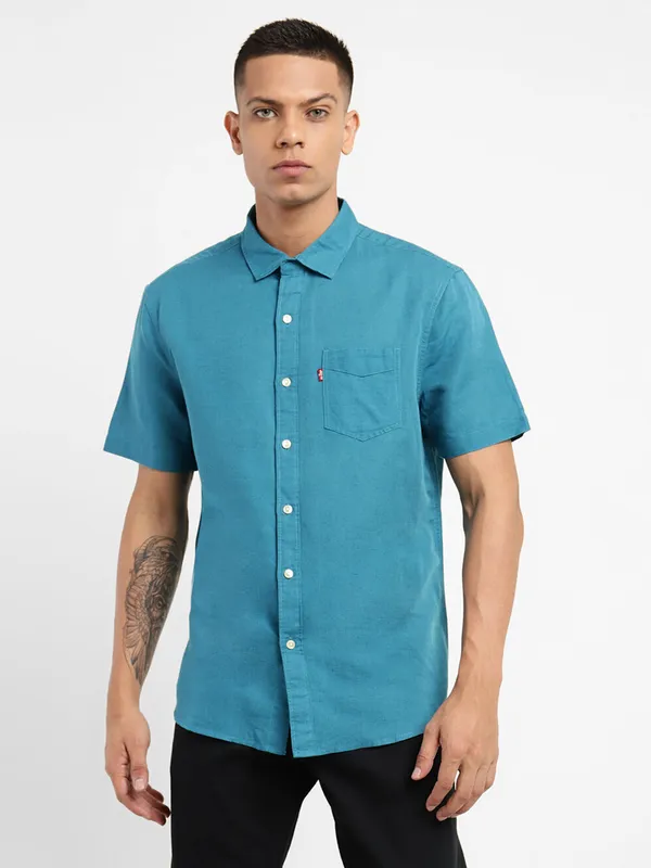 Levis rama blue plain casual shirt