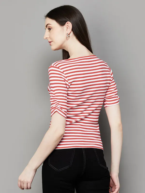 LEVIS red and white striped cotton t-shirt