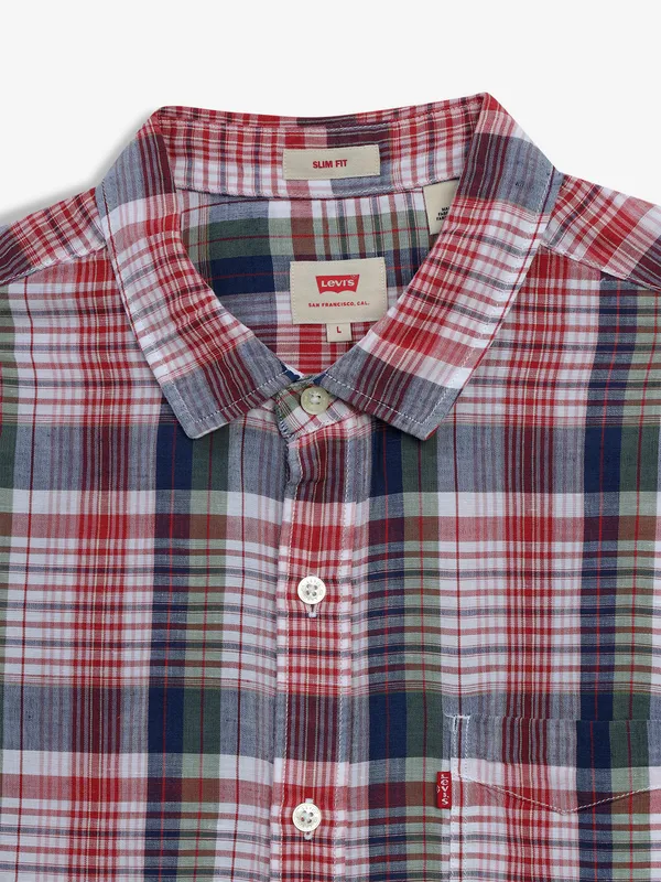 LEVIS red checks slim fit shirt