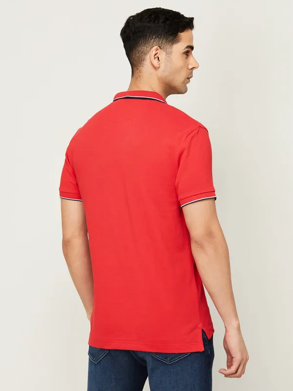 Levis red cotton polo plain t shirt