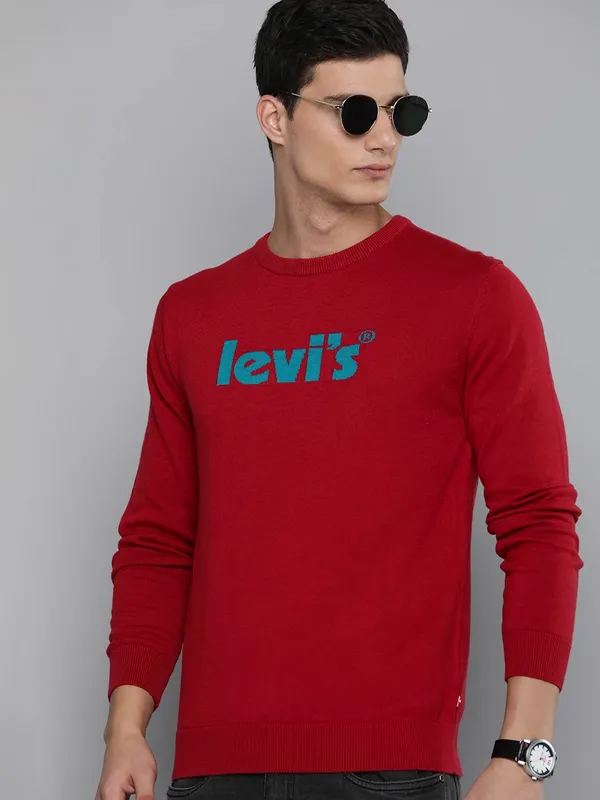 Levis red knitted sweatshirt