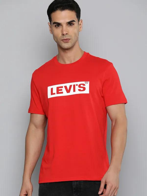 Levis red logo printed t shirt