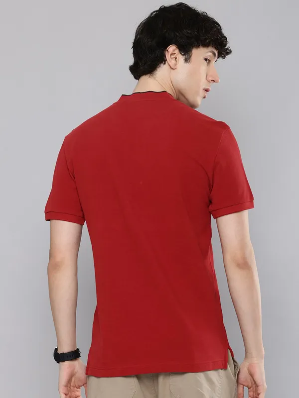 LEVIS red plain cotton t-shirt