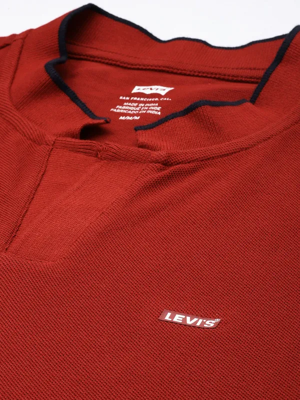 LEVIS red plain cotton t-shirt