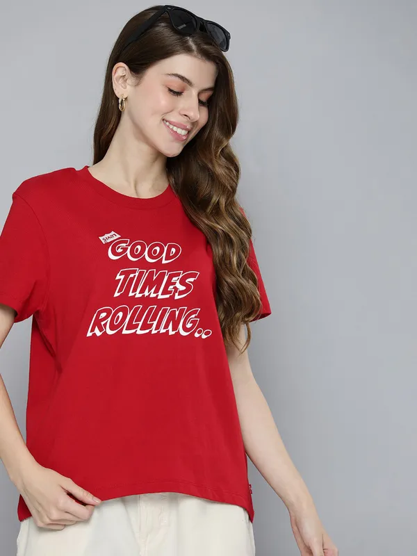 LEVIS red typoghraphy print t-shirt