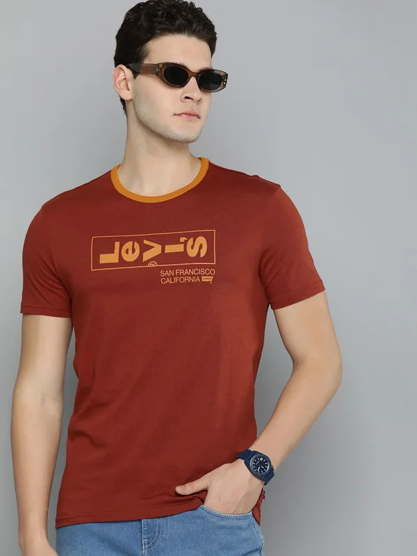 Levis rust orange cotton t shirt