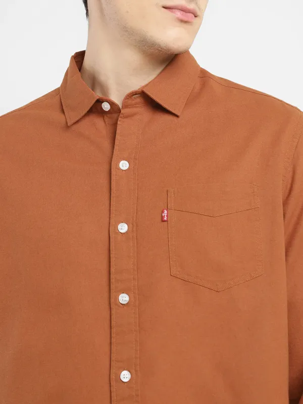 Levis rust orange plain shirt