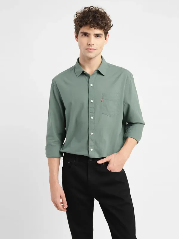 LEVIS sage green plain shirt