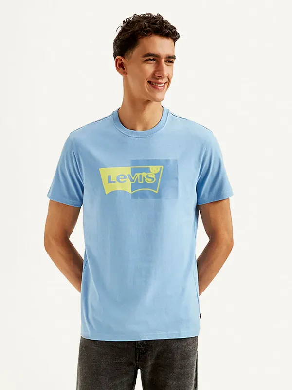 LEVIS sky blue brand name cotton t-shirt