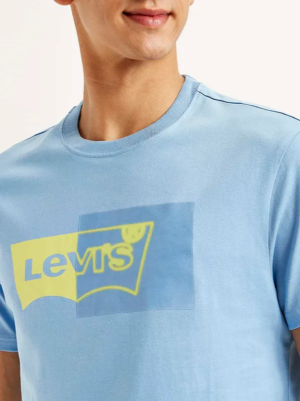 LEVIS sky blue brand name cotton t-shirt