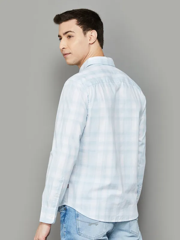LEVIS sky blue checks cotton casual shirt