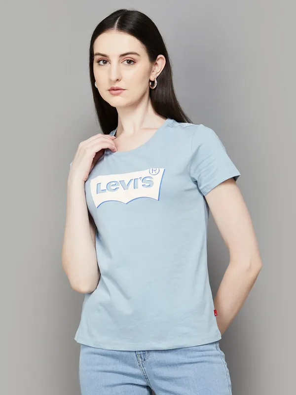 LEVIS sky blue cotton t-shirt