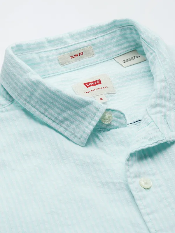 LEVIS sky blue stripe shirt