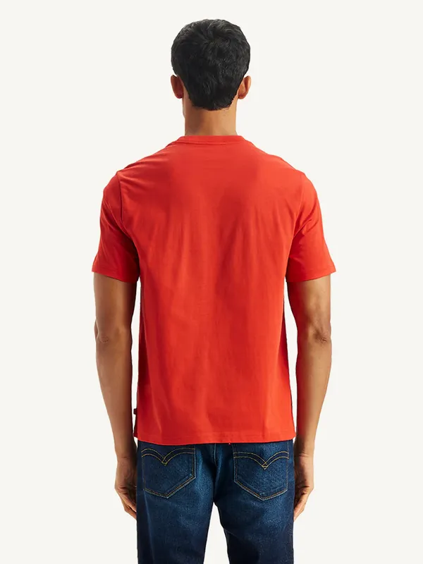LEVIS slim fit red cotton t-shirt for men