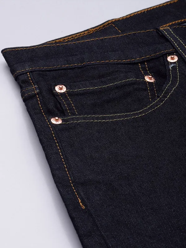 LEVIS slim tapper solid dark blue denim jeans